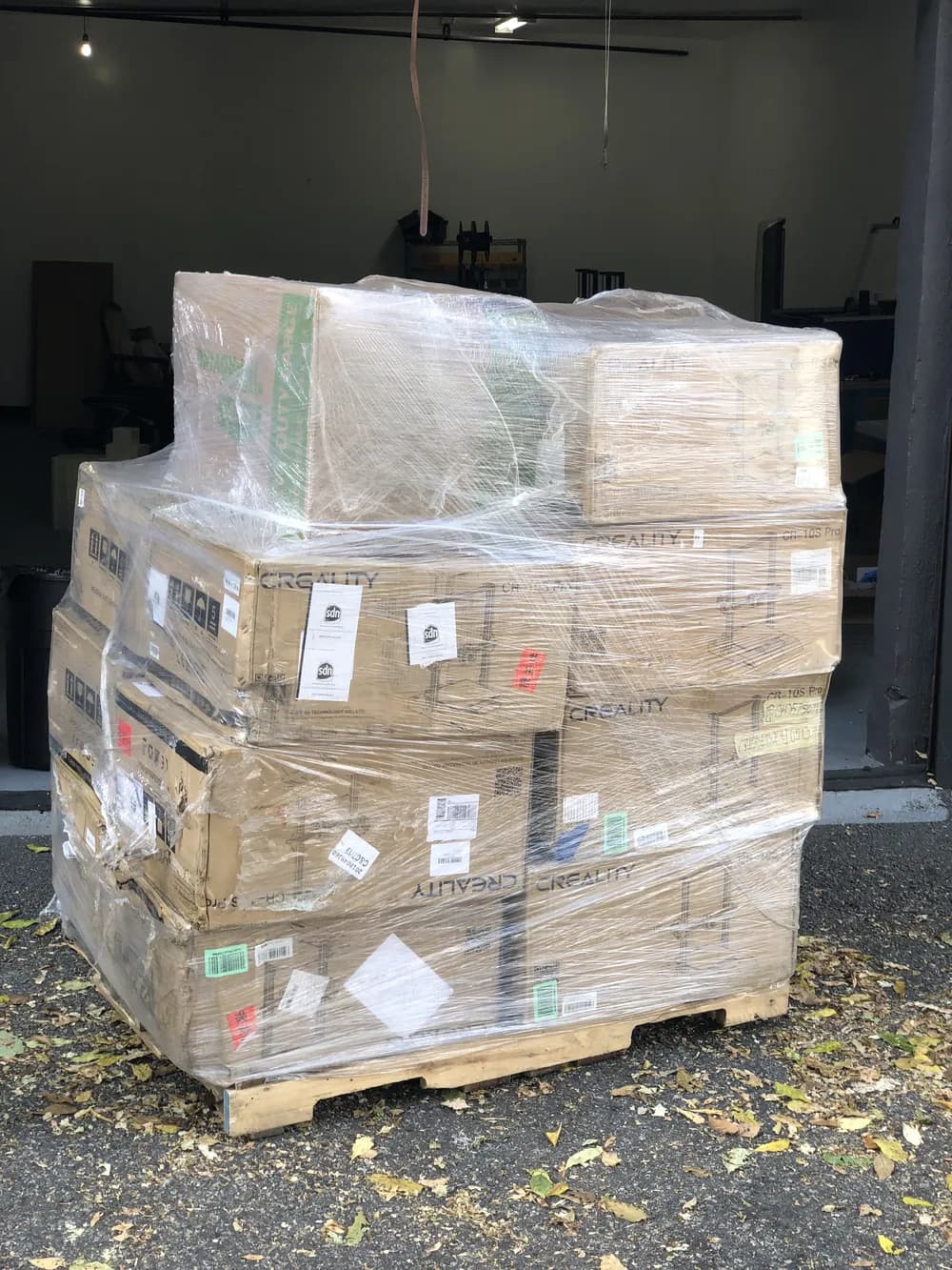 Day one: 20 printers arriving on a pallet
