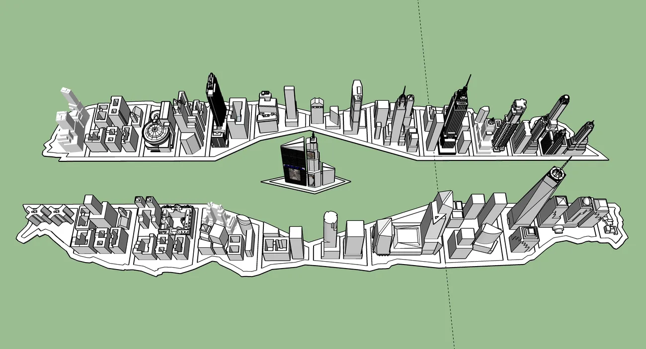 The SketchUp city — the interactive smart building at center