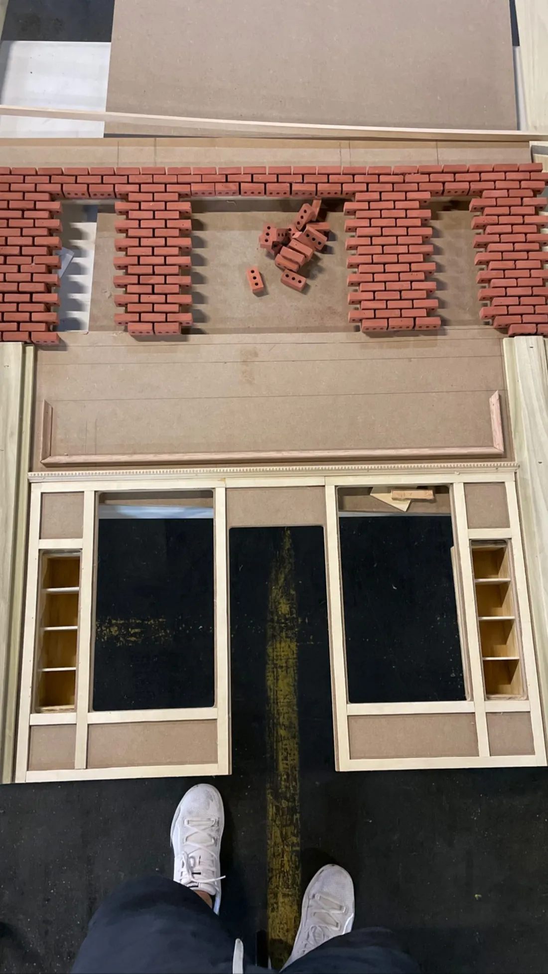 Silicone brick mold from printed masters → hand-laid brickwork